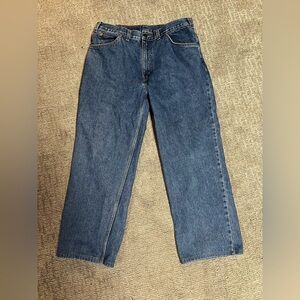 Vintage Dark Blue Levi Jeans Orange Tag Size 38x30(refer To Measurements)
